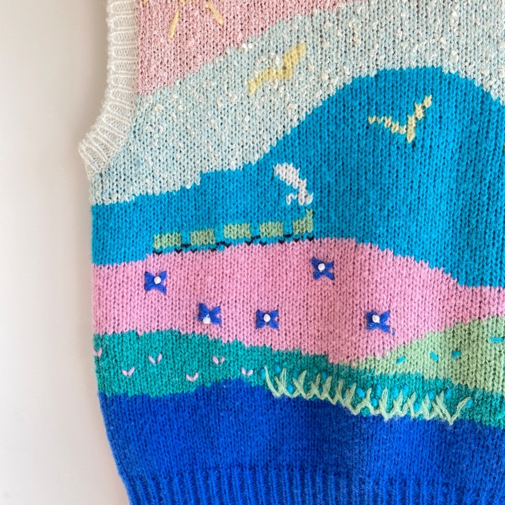 Vintage cottage core sunny day sweater vest - Picture 4 of 6